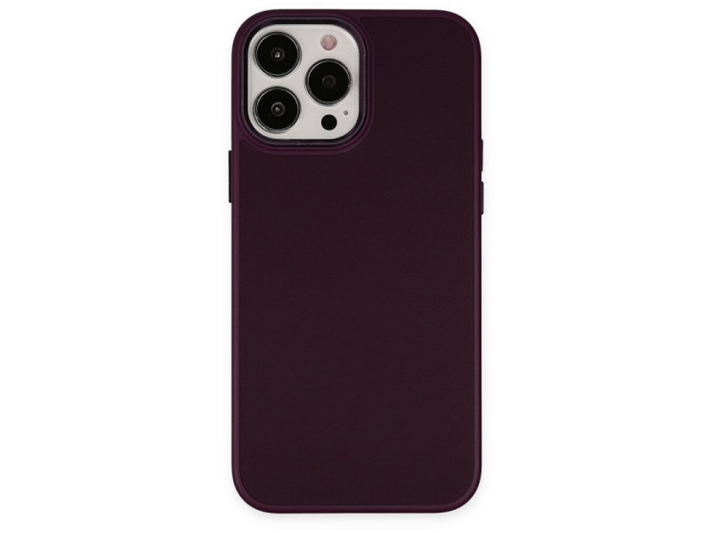 Newface iPhone 14 Pro Max Kılıf Asya Deri Silikon - Mürdüm