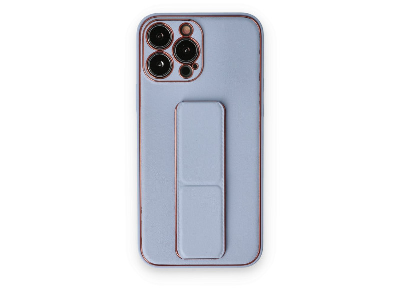 Newface iPhone 14 Pro Max Kılıf Coco Deri Standlı Kapak - Sky Blue