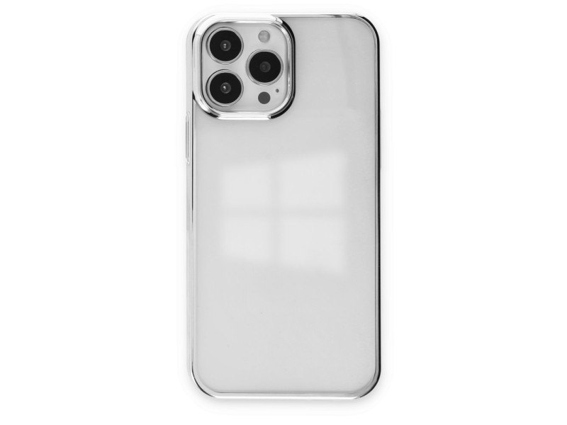 Newface iPhone 14 Pro Max Kılıf Element Silikon - Gümüş