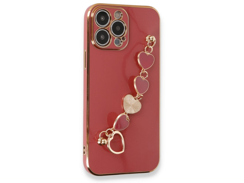 Newface iPhone 14 Pro Max Kılıf Esila Silikon - Kırmızı