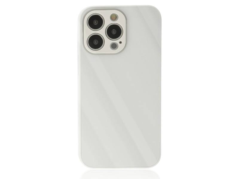 Newface iPhone 14 Pro Max Kılıf Glass Kapak - Beyaz