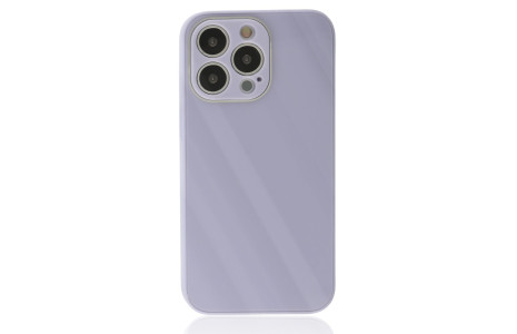 Newface iPhone 14 Pro Max Kılıf Glass Kapak - Lila