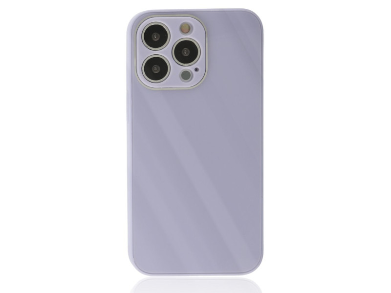 Newface iPhone 14 Pro Max Kılıf Glass Kapak - Lila