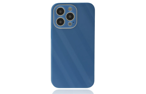 Newface iPhone 14 Pro Max Kılıf Glass Kapak - Mavi