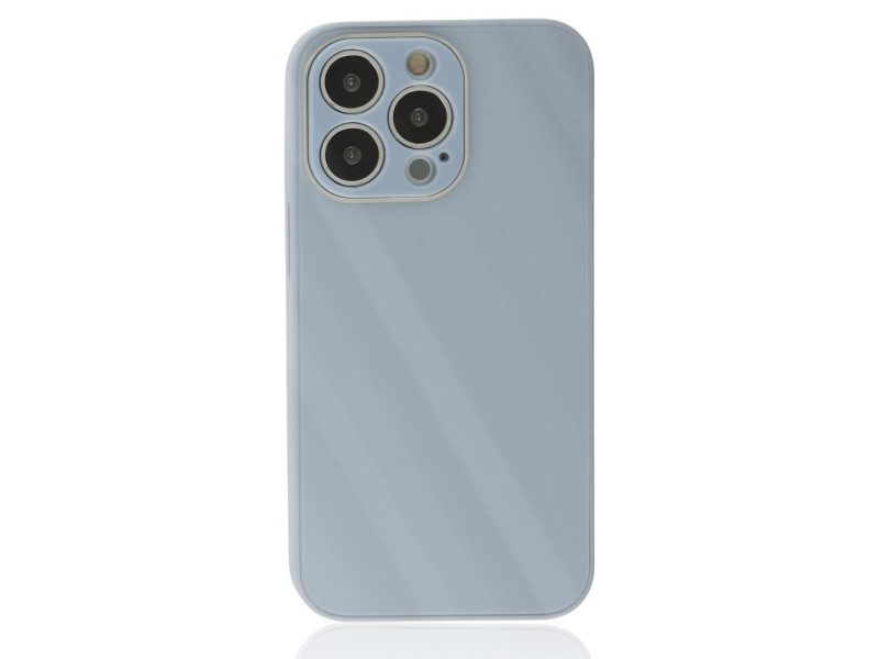 Newface iPhone 14 Pro Max Kılıf Glass Kapak - Sky Blue