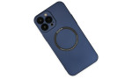 Newface iPhone 14 Pro Max Kılıf Jack Magneticsafe Lens Silikon - Lacivert