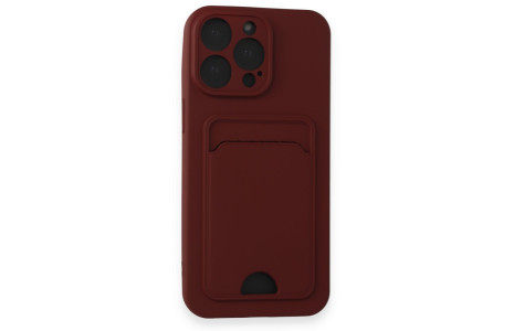 Newface iPhone 14 Pro Max Kılıf Kelvin Kartvizitli Silikon - Bordo