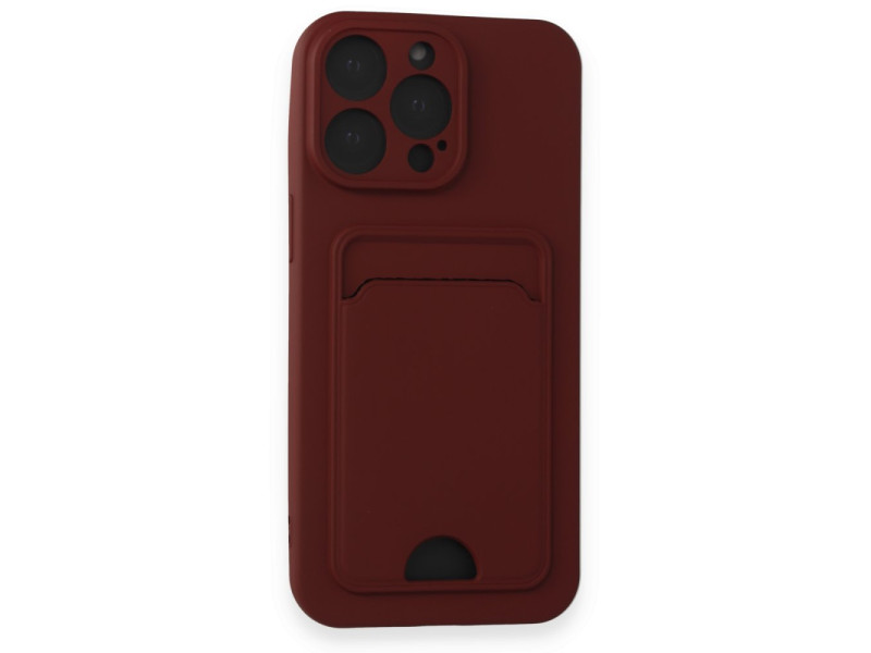 Newface iPhone 14 Pro Max Kılıf Kelvin Kartvizitli Silikon - Bordo