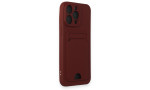 Newface iPhone 14 Pro Max Kılıf Kelvin Kartvizitli Silikon - Bordo