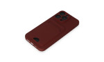 Newface iPhone 14 Pro Max Kılıf Kelvin Kartvizitli Silikon - Bordo