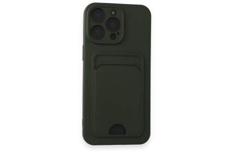 Newface iPhone 14 Pro Max Kılıf Kelvin Kartvizitli Silikon - Koyu Yeşil