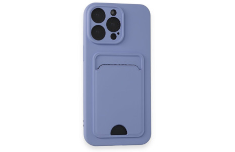 Newface iPhone 14 Pro Max Kılıf Kelvin Kartvizitli Silikon - Lila