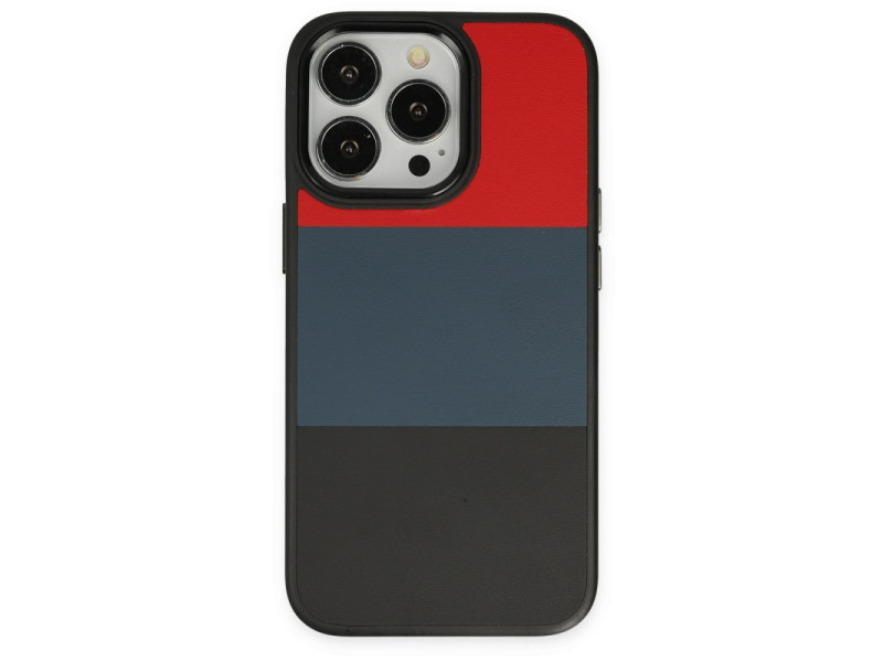 Newface iPhone 14 Pro Max Kılıf King Kapak - Kırmızı-Siyah