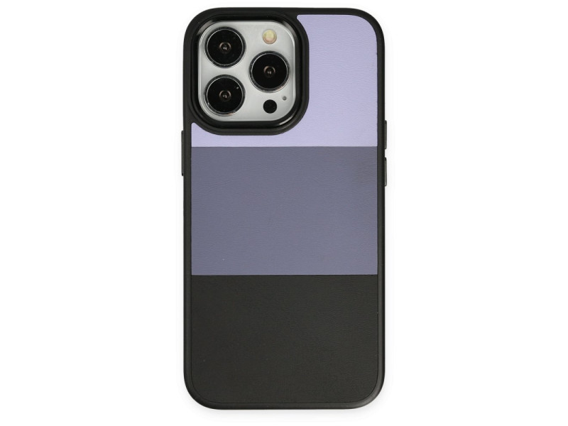 Newface iPhone 14 Pro Max Kılıf King Kapak - Lila-Siyah
