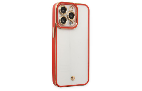 Newface iPhone 14 Pro Max Kılıf Liva Lens Silikon - Kırmızı