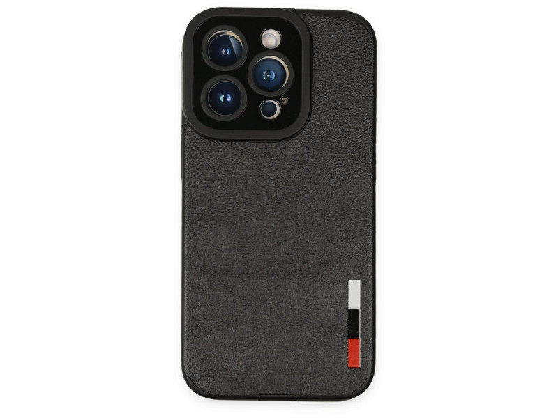 Newface iPhone 14 Pro Max Kılıf Loop Deri Silikon - Siyah