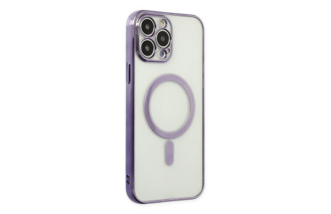 Newface iPhone 14 Pro Max Kılıf Magneticsafe Lazer Silikon - Mor