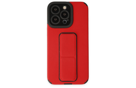 Newface iPhone 14 Pro Max Kılıf Mega Standlı Silikon - Kırmızı