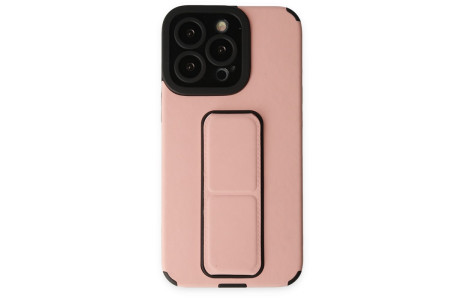 Newface iPhone 14 Pro Max Kılıf Mega Standlı Silikon - Pudra