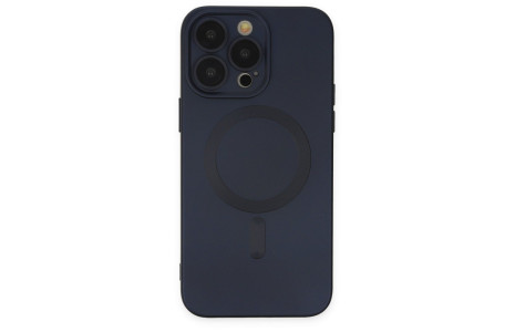 Newface iPhone 14 Pro Max Kılıf Moshi Lens Magneticsafe Silikon - Lacivert