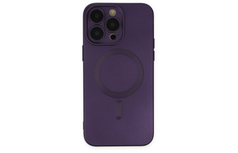 Newface iPhone 14 Pro Max Kılıf Moshi Lens Magneticsafe Silikon - Mor