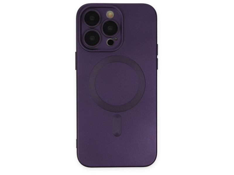 Newface iPhone 14 Pro Max Kılıf Moshi Lens Magneticsafe Silikon - Mor