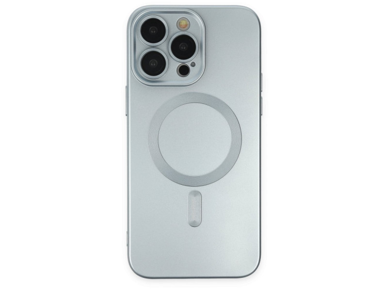 Newface iPhone 14 Pro Max Kılıf Moshi Lens Magneticsafe Silikon - Sierra Blue