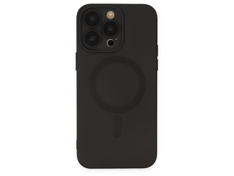Newface iPhone 14 Pro Max Kılıf Moshi Lens Magneticsafe Silikon - Siyah