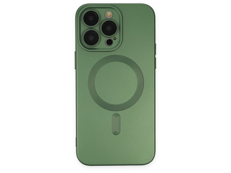 Newface iPhone 14 Pro Max Kılıf Moshi Lens Magneticsafe Silikon - Yeşil