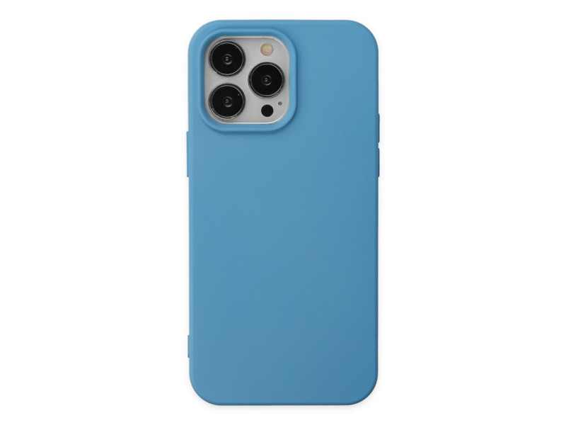 Newface iPhone 14 Pro Max Kılıf Nano içi Kadife Silikon - Mavi