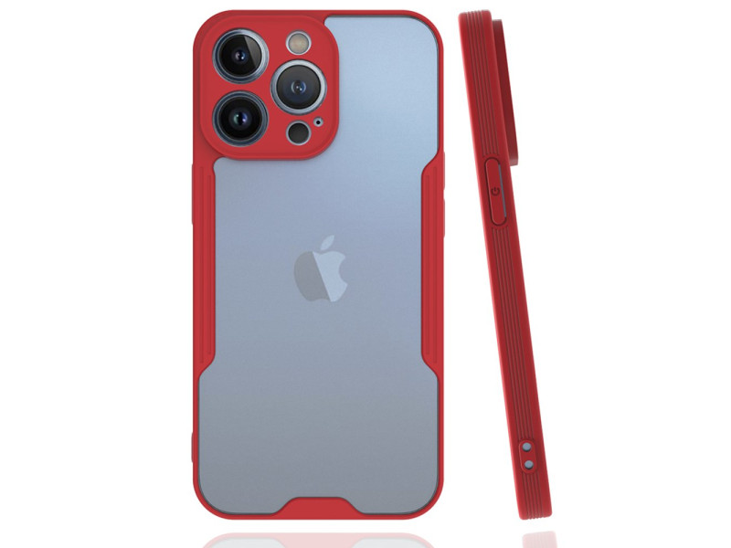 Newface iPhone 14 Pro Max Kılıf Platin Silikon - Kırmızı