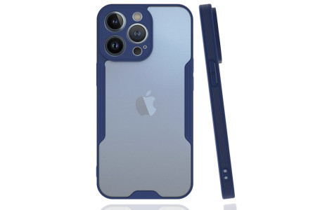 Newface iPhone 14 Pro Max Kılıf Platin Silikon - Lacivert