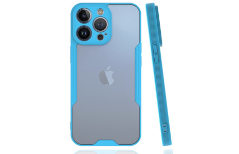 Newface iPhone 14 Pro Max Kılıf Platin Silikon - Mavi