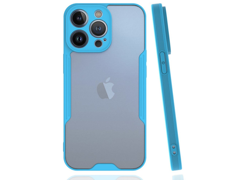 Newface iPhone 14 Pro Max Kılıf Platin Silikon - Mavi