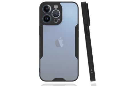 Newface iPhone 14 Pro Max Kılıf Platin Silikon - Siyah