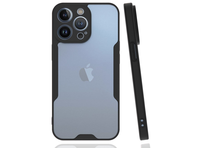Newface iPhone 14 Pro Max Kılıf Platin Silikon - Siyah