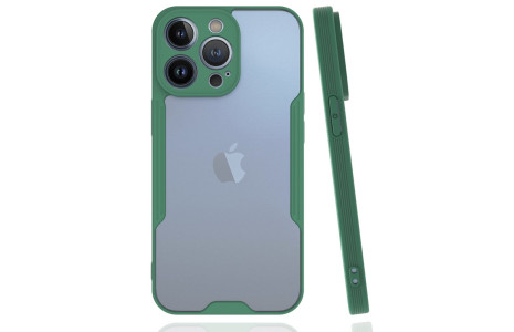 Newface iPhone 14 Pro Max Kılıf Platin Silikon - Yeşil