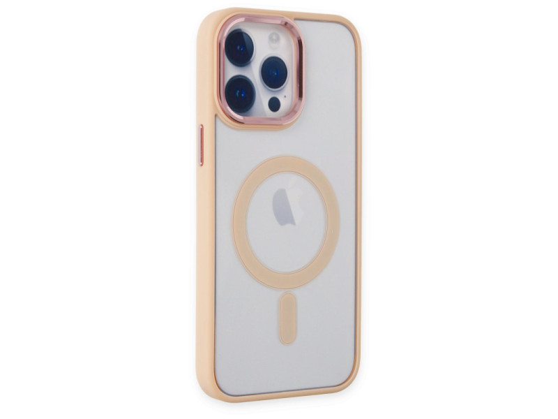 Newface iPhone 14 Pro Max Kılıf Room Magneticsafe Silikon - Pudra