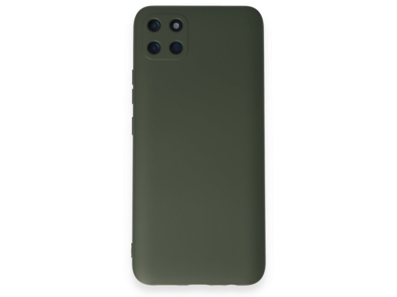 Newface Realme C11 Kılıf Nano içi Kadife Silikon - Koyu Yeşil