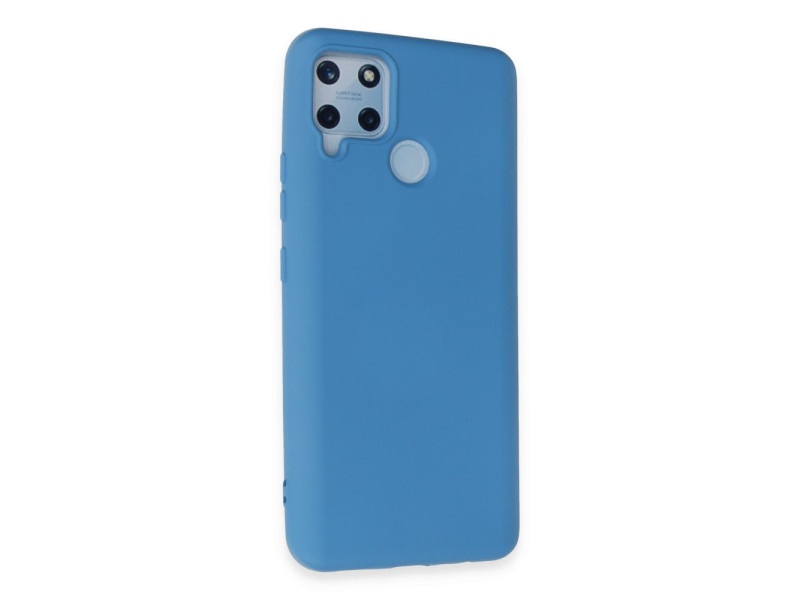 Newface Realme C15 Kılıf Nano içi Kadife Silikon - Mavi