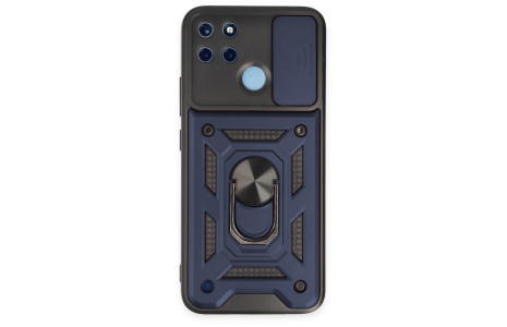 Newface Realme C25Y Kılıf Pars Lens Yüzüklü Silikon - Lacivert