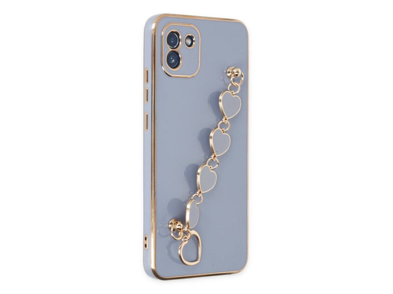 Newface Samsung Galaxy A03 Kılıf Esila Silikon - Gri
