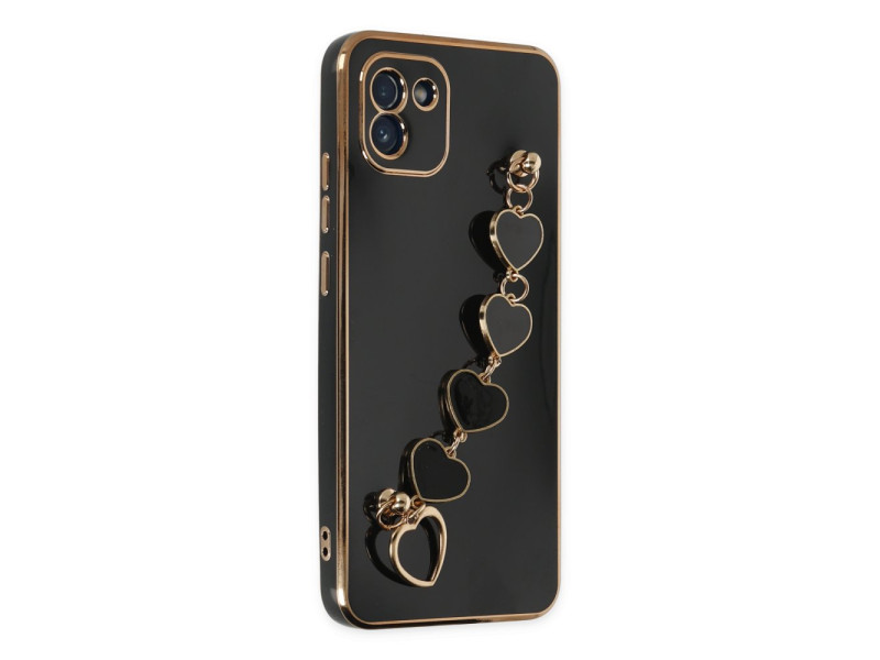 Newface Samsung Galaxy A03 Kılıf Esila Silikon - Siyah