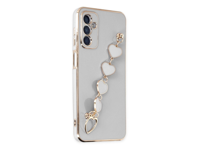 Newface Samsung Galaxy A04S Kılıf Esila Silikon - Beyaz