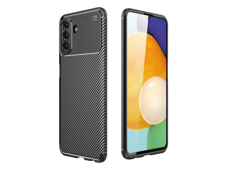 Newface Samsung Galaxy A04S Kılıf Focus Karbon Silikon - Siyah