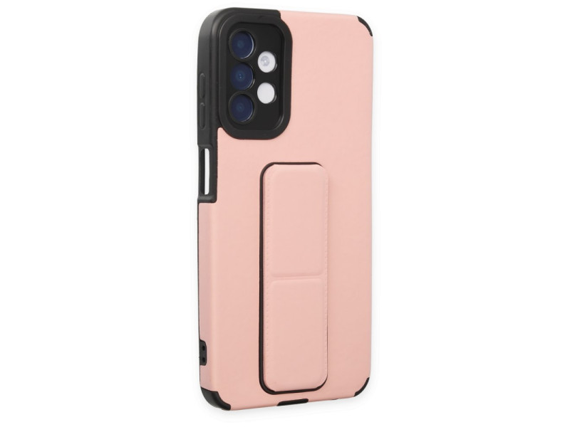 Newface Samsung Galaxy A04S Kılıf Mega Standlı Silikon - Pudra