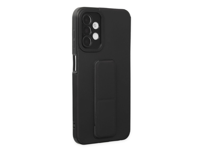 Newface Samsung Galaxy A04S Kılıf Mega Standlı Silikon - Siyah