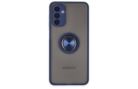 Newface Samsung Galaxy A04S Kılıf Montreal Yüzüklü Silikon Kapak - Lacivert