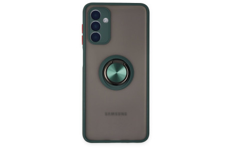 Newface Samsung Galaxy A04S Kılıf Montreal Yüzüklü Silikon Kapak - Yeşil