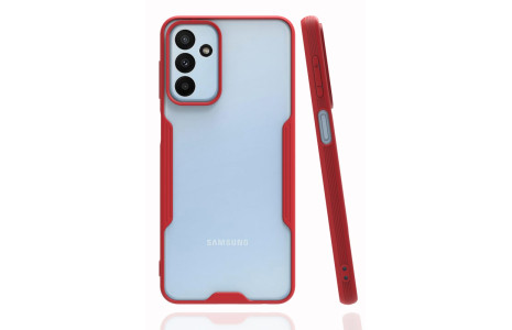 Newface Samsung Galaxy A04S Kılıf Platin Silikon - Kırmızı